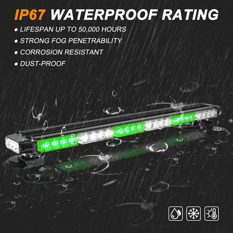 29 5 In Emergency Strobe Light Bar 54 Led High Intensity Warning Flash With Magnetic Base For Tow Trucks And Construction