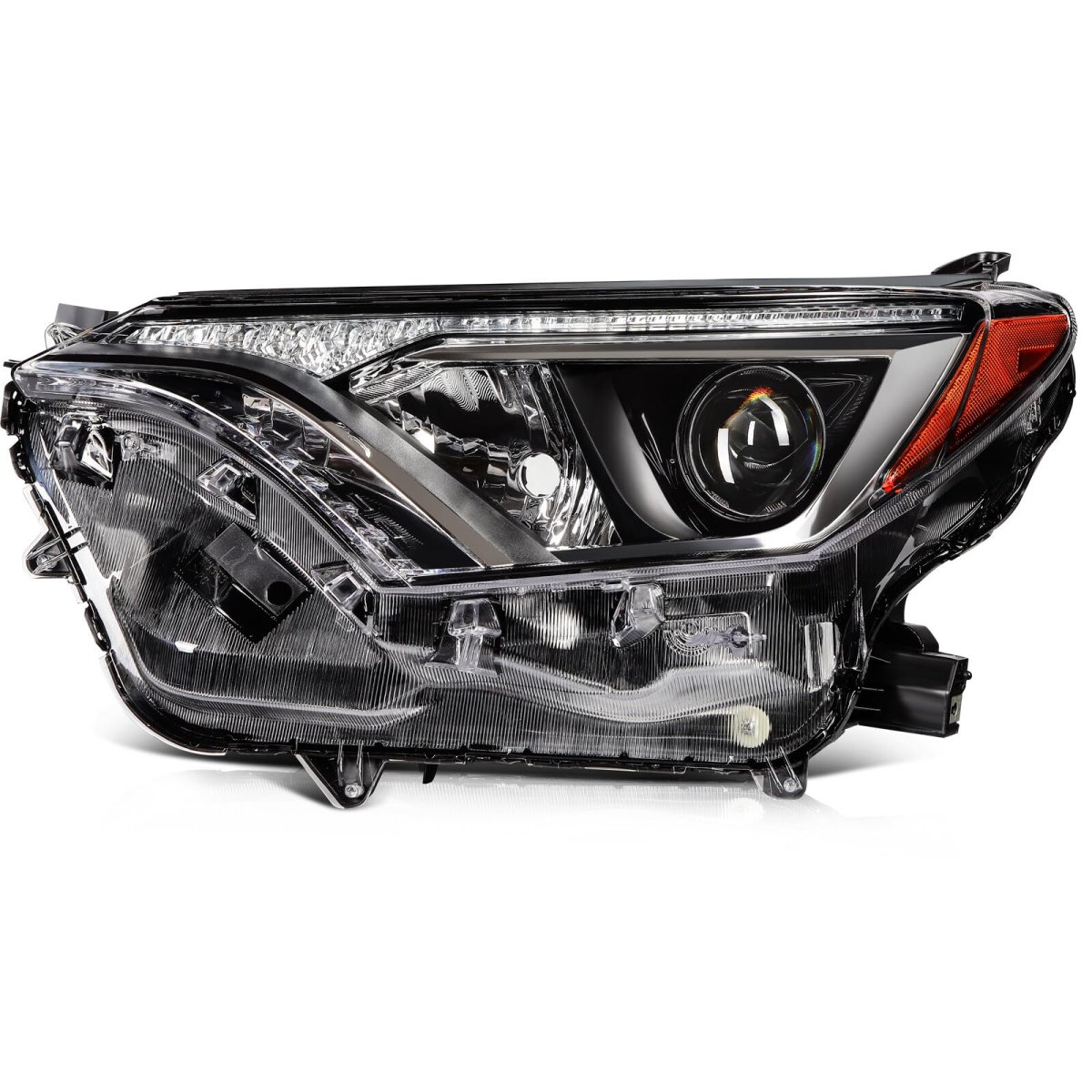 Headlight Assembly For Toyota Rav4 2016 2018 Driver Side Black Housing Amber Reflector Oe 81170 0r080
