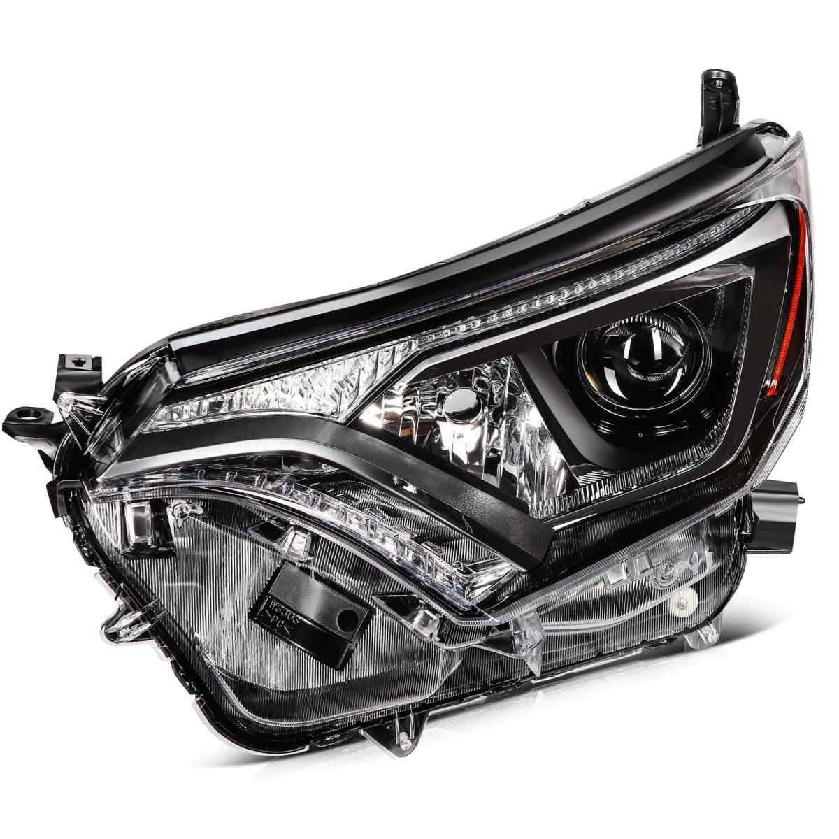 Headlight Assembly For Toyota Rav4 2016 2018 Driver Side Black Housing Amber Reflector Oe 81170 0r080
