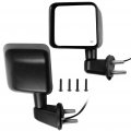Ocpty Black Left Side And Right Mirrors Fit For 2007-2017 Jeep Wrangler Textured Mirror Glass Manual Folding Heated