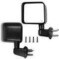 Black Left Side And Right Mirrors Fit For 2007-2017 Jeep Wrangler Textured Mirror Glass Manual Folding Heated