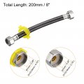 Uxcell Faucet Supply Line Connector G1 2 Female X 8 Inch Long Braided 304 Stainless Steel Water Hose Black
