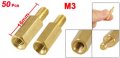 Uxcell 50pcs Brass Screw Standoffs Hexagonal Spacers M3 Male X Female 10mm