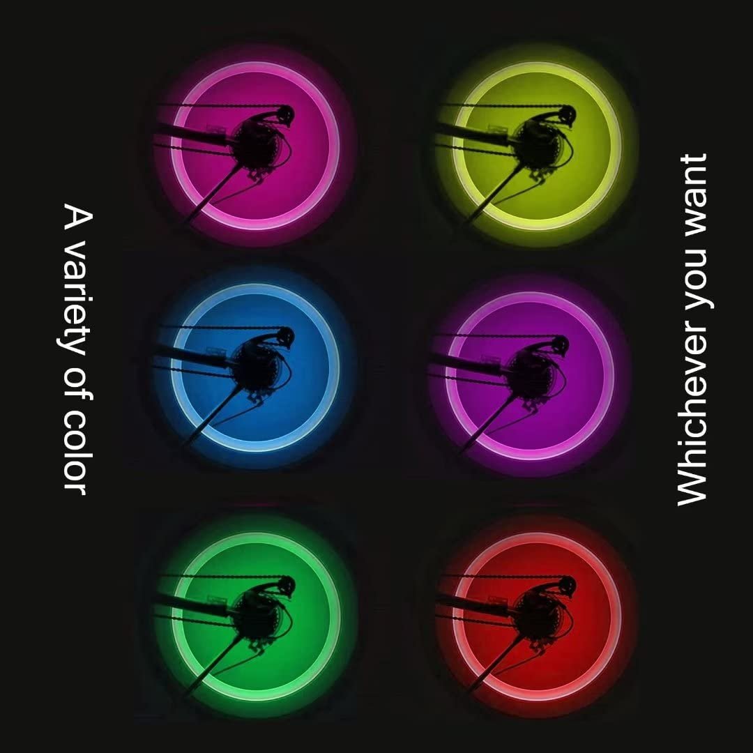 Pack Of 4 Bike Lights Led Flash Wheel Tire Valve Cap Car Lamp For Motorcycle Bicycle Pink