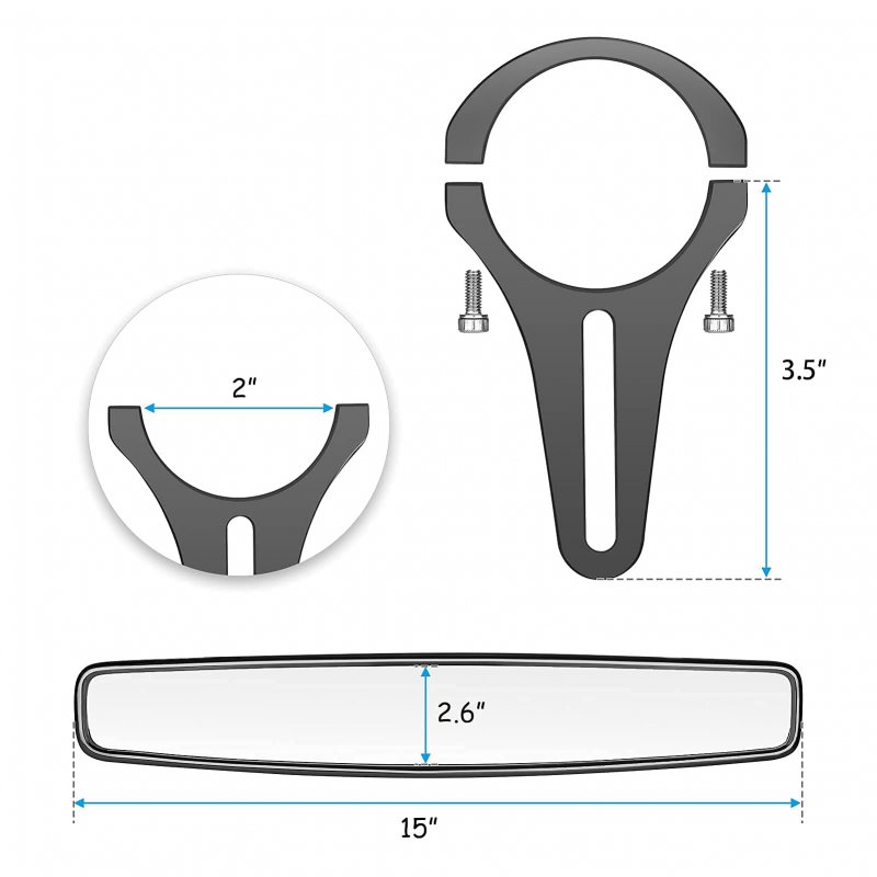 Utv Center And Side View Mirror Kit With Grab Handles For 1 5 To 2 In Roll Bar Cage Fits Can Am Maverick Commander Honda Talon