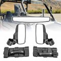 Utv Center And Side View Mirror Kit With Grab Handles For 1 5 To 2 In Roll Bar Cage Fits Can Am Maverick Commander Honda Talon 