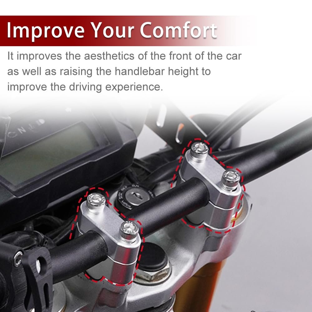 28 6mm Handlebar Risers With Clamp For Multistrada 00 S1000r 1 1 8 In Motorcycle Adv Dirt Bike 20mm Rise Cnc 6063 T6 Aluminum