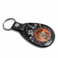Ipick Image For Dodge Super Bee Led Printed On Real Black Forged Style Carbon Fiber Tear-drop Shape Key Chain Keychain