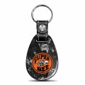 Ipick Image For Dodge Super Bee Led Printed On Real Black Forged Style Carbon Fiber Tear-drop Shape Key Chain Keychain
