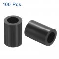 Uxcell 100pcs Nylon Round Spacers 4mm Id 7mm Od 10mm Height Screws Without Threaded Plastic Spacer For M4 Black
