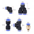 Uxcell Pneumatic 6mm Od Pu Air Tubing Kit Hose Line 10m Black With Push To Connect Fittings