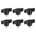 6pcs Clamping Screw Knob M5 X 8mm Metric Carbon Steel T Shaped Thumb Screws Handle For Quick Remove Hand Tightening Replacement 