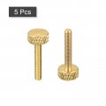 Uxcell 5pcs Brass Knurled Thumb Screws M3x16mm Flat Grip Bolt Knobs Fasteners For Electronic Mechanical