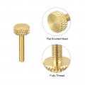 Uxcell 5pcs Brass Knurled Thumb Screws M3x16mm Flat Grip Bolt Knobs Fasteners For Electronic Mechanical