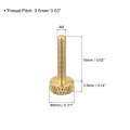 Uxcell 5pcs Brass Knurled Thumb Screws M3x16mm Flat Grip Bolt Knobs Fasteners For Electronic Mechanical