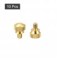 Uxcell 10pcs Knurled Thumb Screws M4x6mm Brass Shoulder Bolts Stepped Grip Knobs Fasteners For Pc Electronic Mechanical