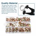 Uxcell 100pcs 6-22mm 10 Size Spring Band Hose Clamp With Swivel Plier Assortment Kits Fuel Silicone Vacuum Pipe Low Pressure