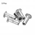 Uxcell M6 Multi-grip Rivet Nuts 5pcs Pre-bulbed Shank Flat Head Threaded Insert Nut 304 Stainless Steel Plus For Construction
