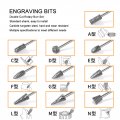 10pcs Die Grinder Bits Carbide Burr Set 1 4 Shank Double Cut Rotary For Metal Deburring Finishing Carving Grinding Polishing