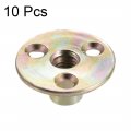 Uxcell M10x37x2 5mm Brad Hole Tee Nut Carbon Steel T-nuts Furniture Hardware Flange Insert Female Thread 10pcs