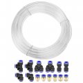 Uxcell Pneumatic 10mm Od Polyurethane Pu Air Hose Tubing Kit 10 Meters Clear With 14 Pcs Push To Connect Fittings