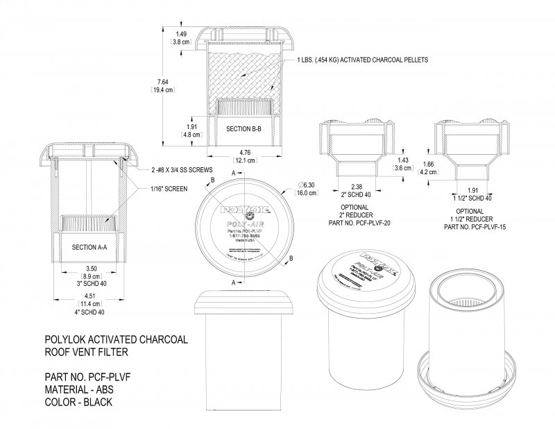 Polylok 3 4 Poly-aira Activated Carbon Vent Filter