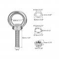 Uxcell Lifting Eye Bolt 1 Set M12x50mm With Nut Washer 304 Stainless Steel Shoulder Ring For Hanging Item