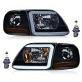 Led Drl Headlights Corner Parking Lights For 1998-2003 Ford F150 2004 Heritage Fit 1998-1999 F250 1997-2002 Expedition Smoky 