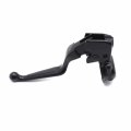 Black Vinyl Leather Clutch Lever With Mount Bracket For Softail Bad Boy Heritage Breakout Gloss Aluminum Part Number