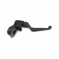 Httmt- Black Vinyl Leather Clutch Lever W Mount Bracket Compatible With Softail Bad Boy Heritage Breakout P N Mt436-006-gbk