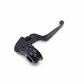 Httmt- Black Vinyl Leather Clutch Lever W Mount Bracket Compatible With Softail Bad Boy Heritage Breakout P N Mt436-006-gbk