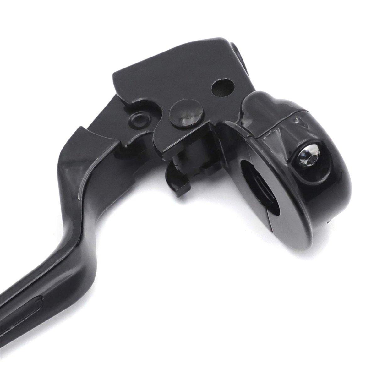 Black Vinyl Leather Clutch Lever With Mount Bracket For Softail Bad Boy Heritage Breakout Gloss Aluminum Part Number