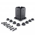 Ozco 51707 Ironwood 4x4 Post Base Black Galvanized Steel Hex Cap Nuts Included 1 Per Pack 