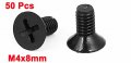 Uxcella M4x8mm Phillips Nylon Countersunk Head Bolt Machine Screw Black 50pcs