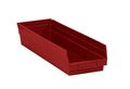 Aviditi Binps122r Plastic Shelf Bin Boxes 23 5 8 X 6 4 Red Pack Of 