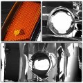 Headlight Assembly Fits For Chevy Avalanche 1500 2500 2002-2006 With Body Cladding Model Only Headlamp In Black Housing Amber 