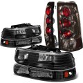 Chevy Silverado Gmt800 4pc Pair Of Black Amber Corner Headlight Smoked Lens Altezza Style Tail Light 