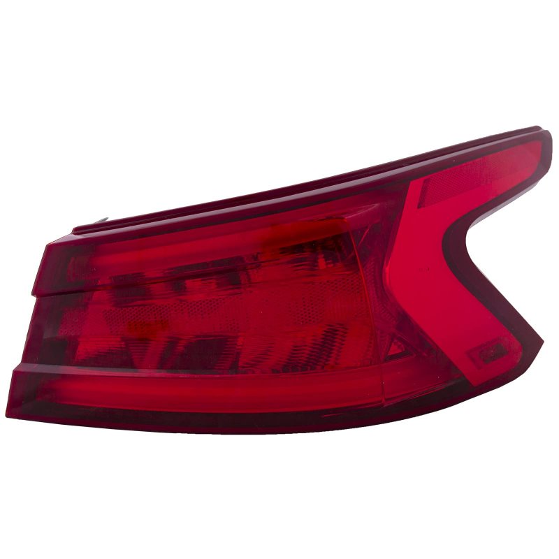 Right Passenger Tail Light For 2016-2018 Nissan Maxima Incandescent Type With Clear Lens And Black Housing Part Number