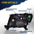 G-plus Headlights Assembly Compatible With 2005 2006 2007 2008 2009 2010 2011 Toyota Tacoma Bumper Headlamp Smokya Lensa Chrome
