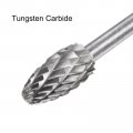 Uxcell Tungsten Carbide Rotary Files 1 8 Shank Double Cut Cylindrical Radius End Burrs Tool 6mm Dia For Die Grinder Drill Bit