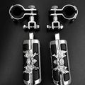 Wing Skull Zombie 1 1-1 4 Highway Stiletto 4475 Foot Pegs Clamps For Goldwing Gl1800 1500 1100 1200 Chrome Body Black Rubber 