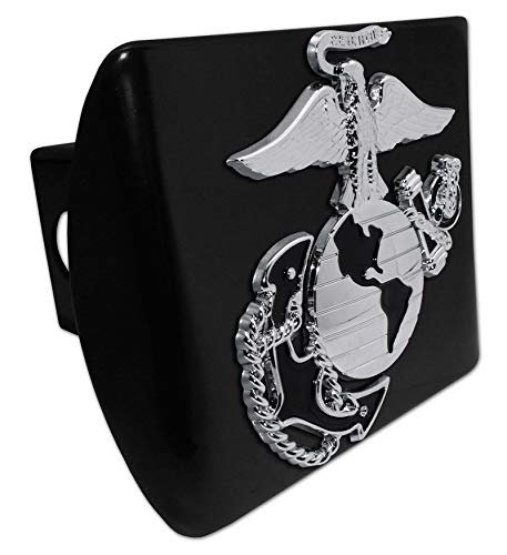 U S Marine Corps Anchor Insignia All Metal Black Hitch Cover Fits Standard 2 In Trailer Receivers For Trucks And Suvs
