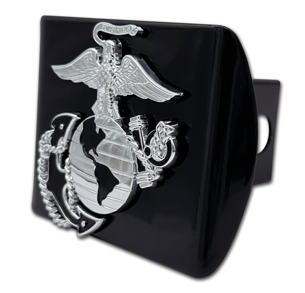 U S Marine Corps Anchor Insignia All Metal Black Hitch Cover Fits Standard 2 In Trailer Receivers For Trucks And Suvs