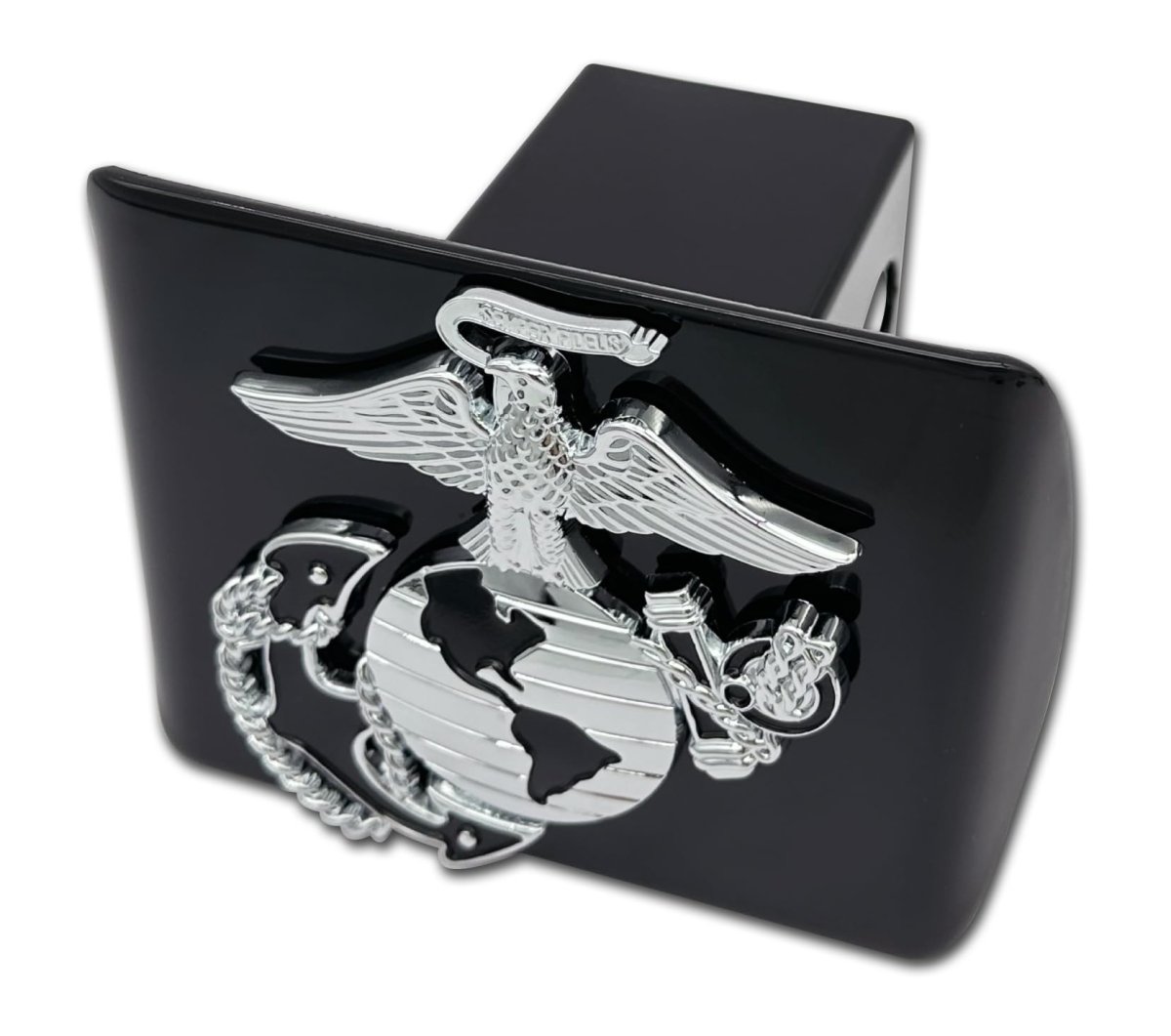 U S Marine Corps Anchor Insignia All Metal Black Hitch Cover Fits Standard 2 In Trailer Receivers For Trucks And Suvs