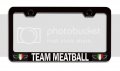Team Meatball Italian Italy Black Metal License Plate Frame Tag Holder G9 