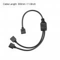 Uxcell Rgb Led Light Connector 4 Pin 1 To 2 Female Splitter Cable 300mm Length Black 3pcs With 9pcs Male Plugs