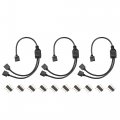 Uxcell Rgb Led Light Connector 4 Pin 1 To 2 Female Splitter Cable 300mm Length Black 3pcs With 9pcs Male Plugs