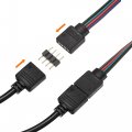 Uxcell Rgb Led Light Connector 4 Pin 1 To 2 Female Splitter Cable 300mm Length Black 3pcs With 9pcs Male Plugs