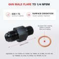 2pcs An6 9 16-18 Unf To 1 4 Npsm Straight Thread Transmission Adapter For Th350 Th400 700r4 Black