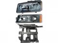 Headlight Assembly And Parking Light Kit 3 Piece For 2003-2006 Chevy Silverado 2500 Hd 